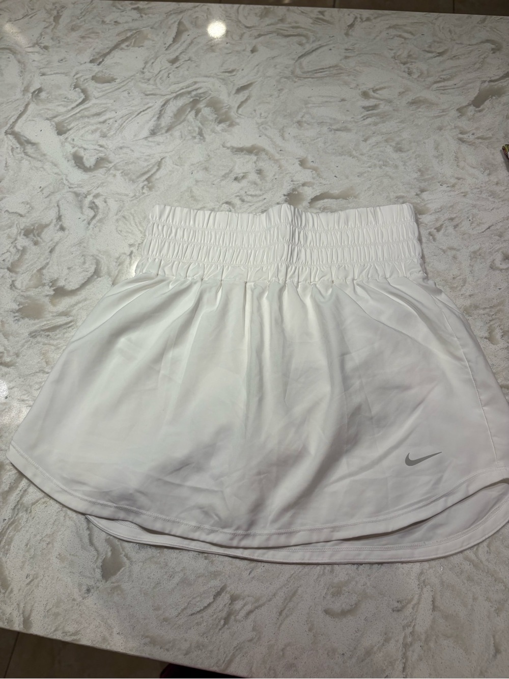 Nike White Performance Skort with Smocked Waistband - Picture 2 of 2